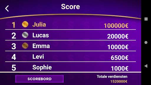 Miljonair quizspel screenshot 4