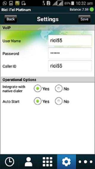 Rici iTel Platinum Dialer screenshot 2