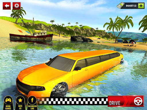 Beach Water Surfer Limousine Car Driving Simulator screenshot 5