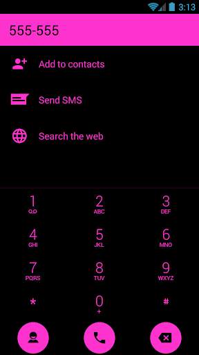 Dialer Flat Black Pink Theme screenshot 3
