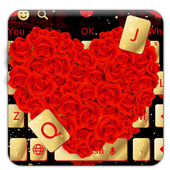Golden Red Love Rose Keyboard icon