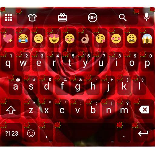 Love Rose Emoji Keyboard Theme 100