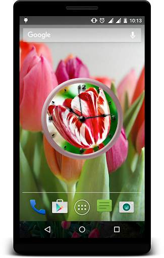 Tulips Clock Live Wallpaper screenshot 5