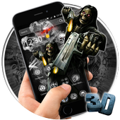 3D Hell Devil Death Gun Skull Theme icon