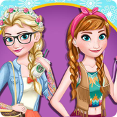 Modern Sisters Anna and Elsa icon