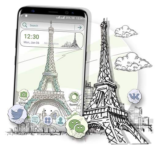 Sketch Eiffel Tower Theme 2.1.1