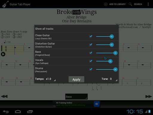 Guitar Tab Player 6 تصوير الشاشة