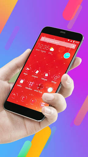 Red heart lovely-APUS Launcher free fashion theme screenshot 3