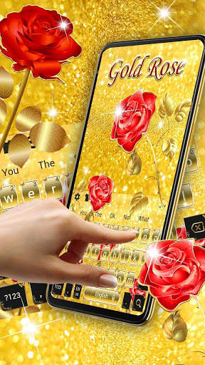 Gold Rose Fancy Keyboard Theme screenshot 2