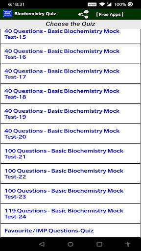 Biochemistry Quiz स्क्रीनशॉट 2