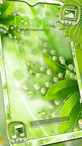 Green Floral Launcher Theme screenshot 3