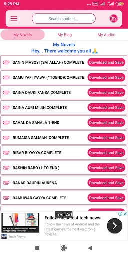 My Novels - Hausa Novels, English Novels screenshot 1