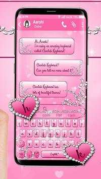 Pink Diamond Princess Keyboard Theme screenshot 2