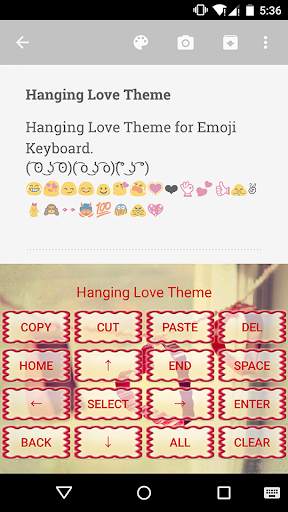 Hanging Love Emoji Keyboard screenshot 3