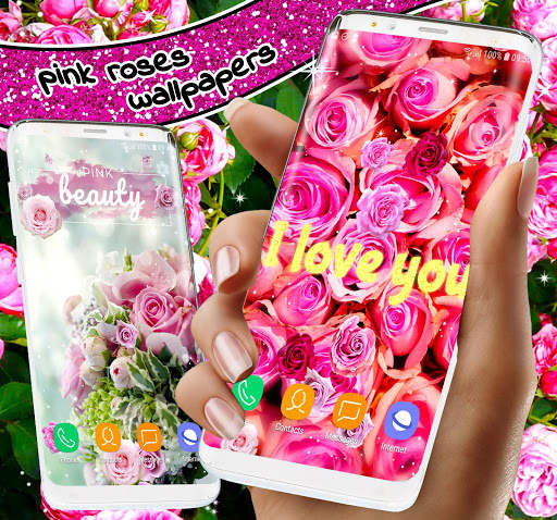 Spring Rose Live Wallpaper 🌹 Pastel Pink Themes screenshot 2