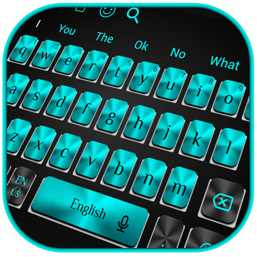 Metallic Black Blue Keyboard Theme icon