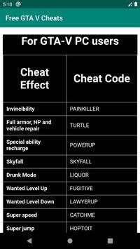 Free Cheats for GTA V screenshot 3