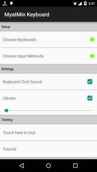 MyatMin Key - Myanmar Keyboard screenshot 1