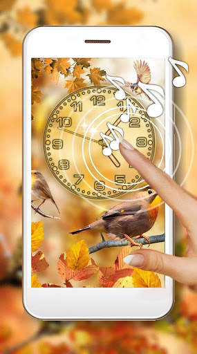 Autumn Birds Clock Live Wallpaper screenshot 1