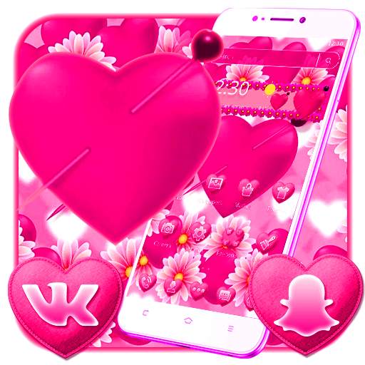 Pink Heart Flower Theme 1.1.3