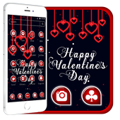 Valentine Day Red and Black Heart Theme 💞 icon