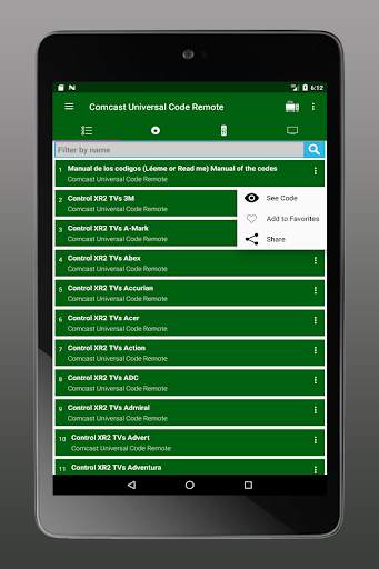 Códigos universales para Comcast (Smart control) screenshot 5