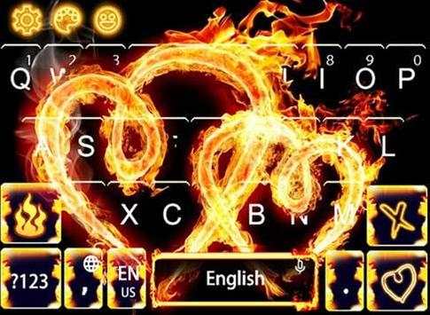 Fire Heart Love Keyboard screenshot 3
