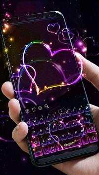 Neon Love Heart Keyboard screenshot 2