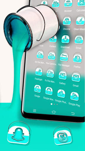 Cyan Paint Box Launcher Theme screenshot 3
