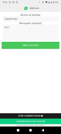 WADireto - Chat on WhatsApp without contact saved screenshot 1