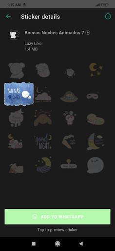 Stickers de Buenas Noches Animados para WhatsApp screenshot 5