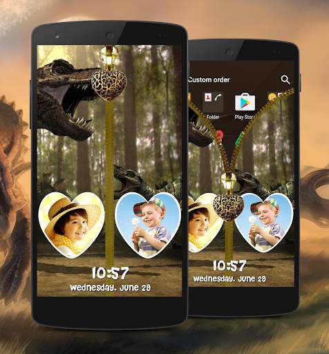 Dinosaur Zipper Lock Screen 3 تصوير الشاشة