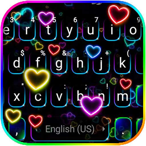 Neon Hearts Keyboard Theme 1.0