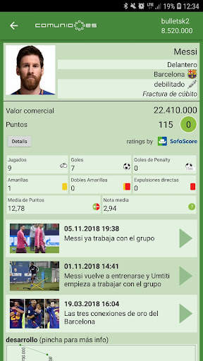 Comunio screenshot 2