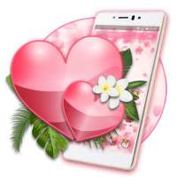 Pink Flower Love Heart Theme icon