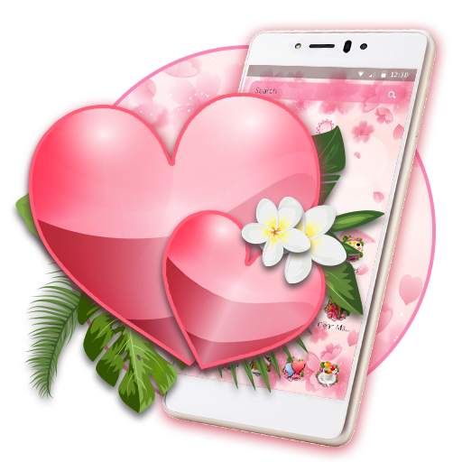 Pink Flower Love Heart Theme 1.1.10