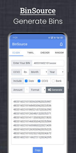 BinSource - Bin & CC Checker, Namso-Gen, Temp Mail screenshot 1