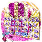 Glitter Heart Keyboard Theme 10001005