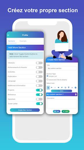 Créer CV, Lettre de motivation screenshot 3