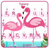 Typany Pink Flamingo Love Keyboard أيقونة