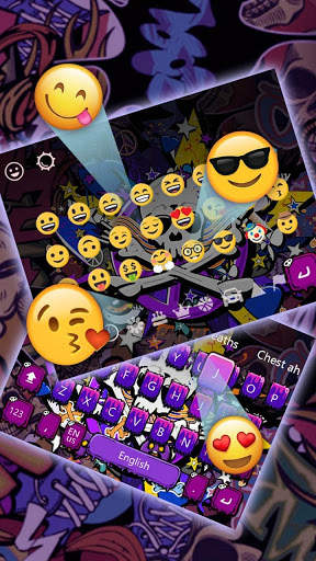Graffiti Skull Keyboard Theme screenshot 3
