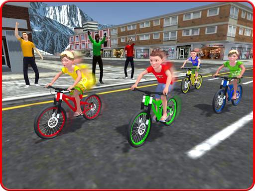 Kids Bicycle Rider Street Race скриншот 7