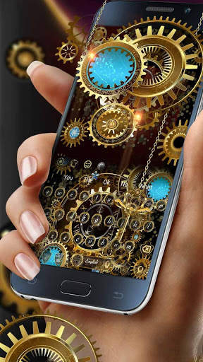 Luxury Silver Cogwheel Keyboard screenshot 2
