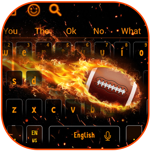 Fire Rugby Ball Keyboard Theme icon