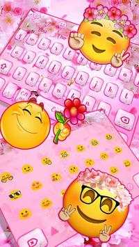 Pink Sakura Flower Keyboard Theme screenshot 3