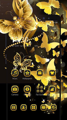 Gold Black Butterfly Theme screenshot 3