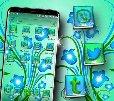 Paper Flower Blue Launcher Theme screenshot 4