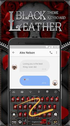Black&Red Skull Flower Keyboard Theme for Snapchat screenshot 4
