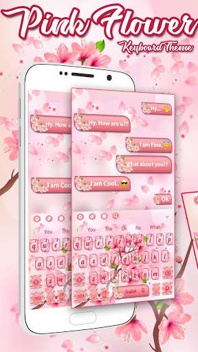 Pink Blossom Flower Keyboard Theme screenshot 1