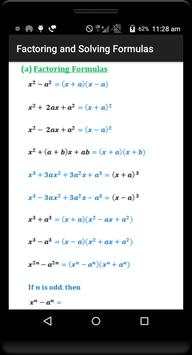 Algebra Cheat Sheet (Free) screenshot 2